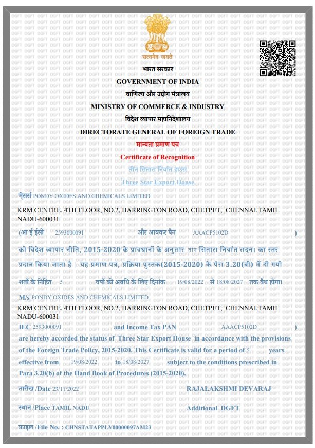 Three Star Status Holder Certificate